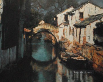 Chino Painting - Ciudades de agua de Zhouzhuang Chino Chen Yifei